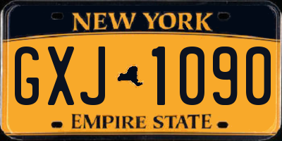 NY license plate GXJ1090