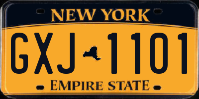 NY license plate GXJ1101