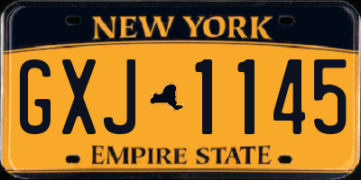 NY license plate GXJ1145