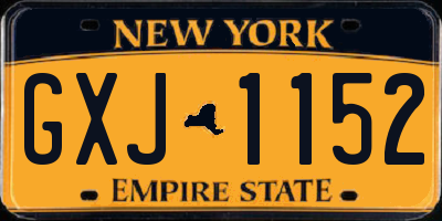 NY license plate GXJ1152