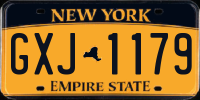NY license plate GXJ1179
