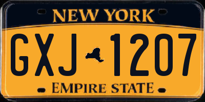 NY license plate GXJ1207