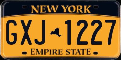 NY license plate GXJ1227