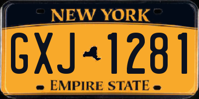 NY license plate GXJ1281