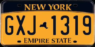 NY license plate GXJ1319