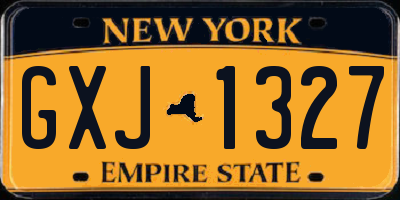 NY license plate GXJ1327
