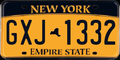 NY license plate GXJ1332