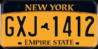 NY license plate GXJ1412