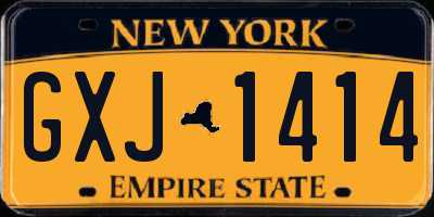 NY license plate GXJ1414