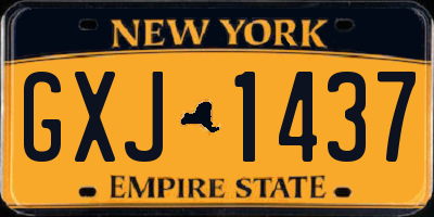 NY license plate GXJ1437