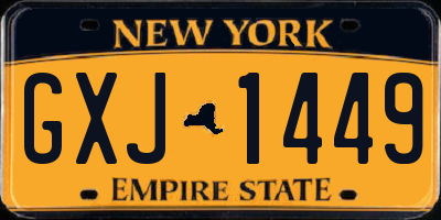 NY license plate GXJ1449