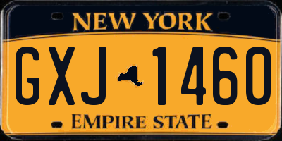 NY license plate GXJ1460