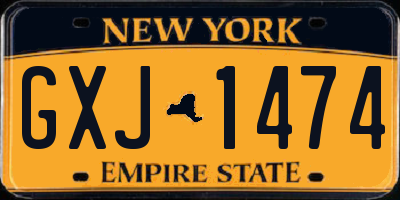 NY license plate GXJ1474