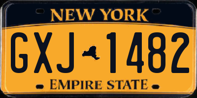 NY license plate GXJ1482