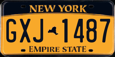 NY license plate GXJ1487