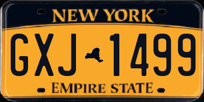 NY license plate GXJ1499