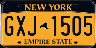 NY license plate GXJ1505