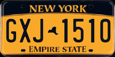 NY license plate GXJ1510