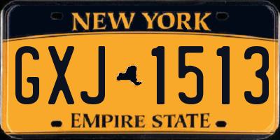 NY license plate GXJ1513