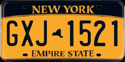 NY license plate GXJ1521