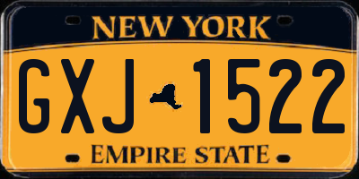 NY license plate GXJ1522