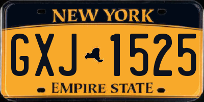 NY license plate GXJ1525