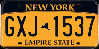 NY license plate GXJ1537