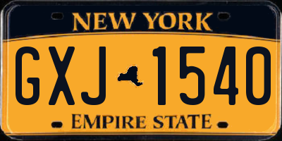 NY license plate GXJ1540