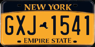 NY license plate GXJ1541