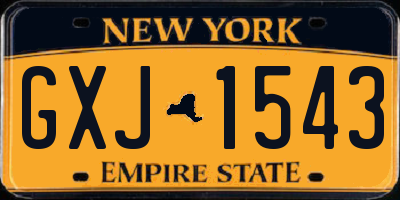 NY license plate GXJ1543