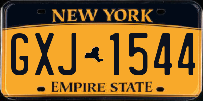 NY license plate GXJ1544