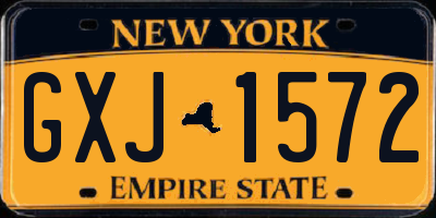 NY license plate GXJ1572