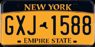 NY license plate GXJ1588