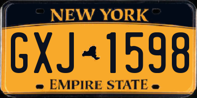 NY license plate GXJ1598