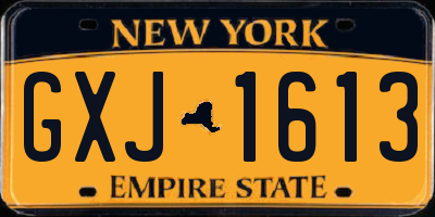 NY license plate GXJ1613