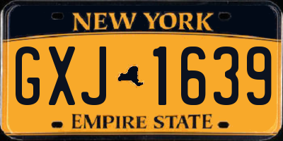 NY license plate GXJ1639