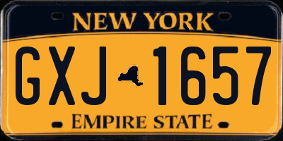 NY license plate GXJ1657