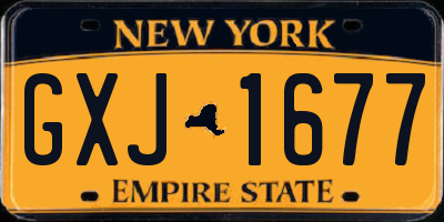NY license plate GXJ1677