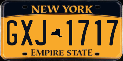 NY license plate GXJ1717