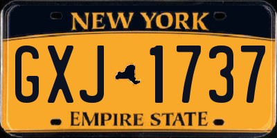 NY license plate GXJ1737