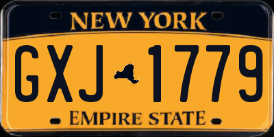 NY license plate GXJ1779
