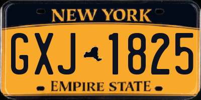 NY license plate GXJ1825