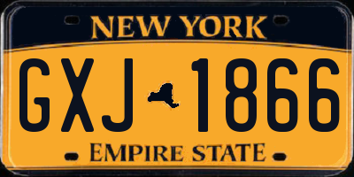 NY license plate GXJ1866