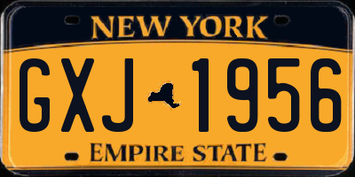 NY license plate GXJ1956