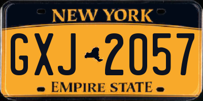 NY license plate GXJ2057