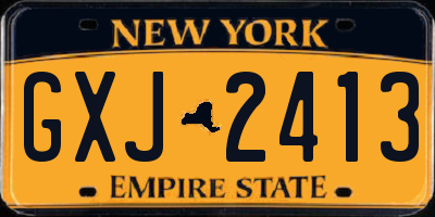 NY license plate GXJ2413