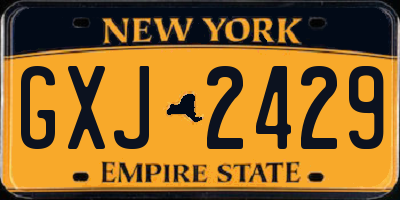 NY license plate GXJ2429