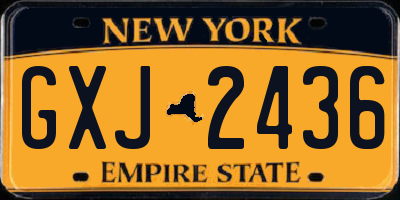 NY license plate GXJ2436