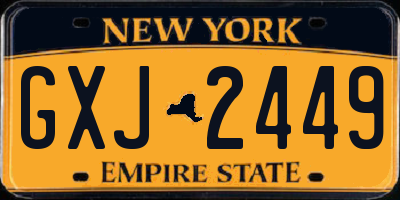 NY license plate GXJ2449