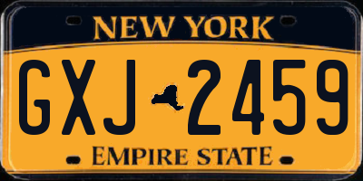 NY license plate GXJ2459